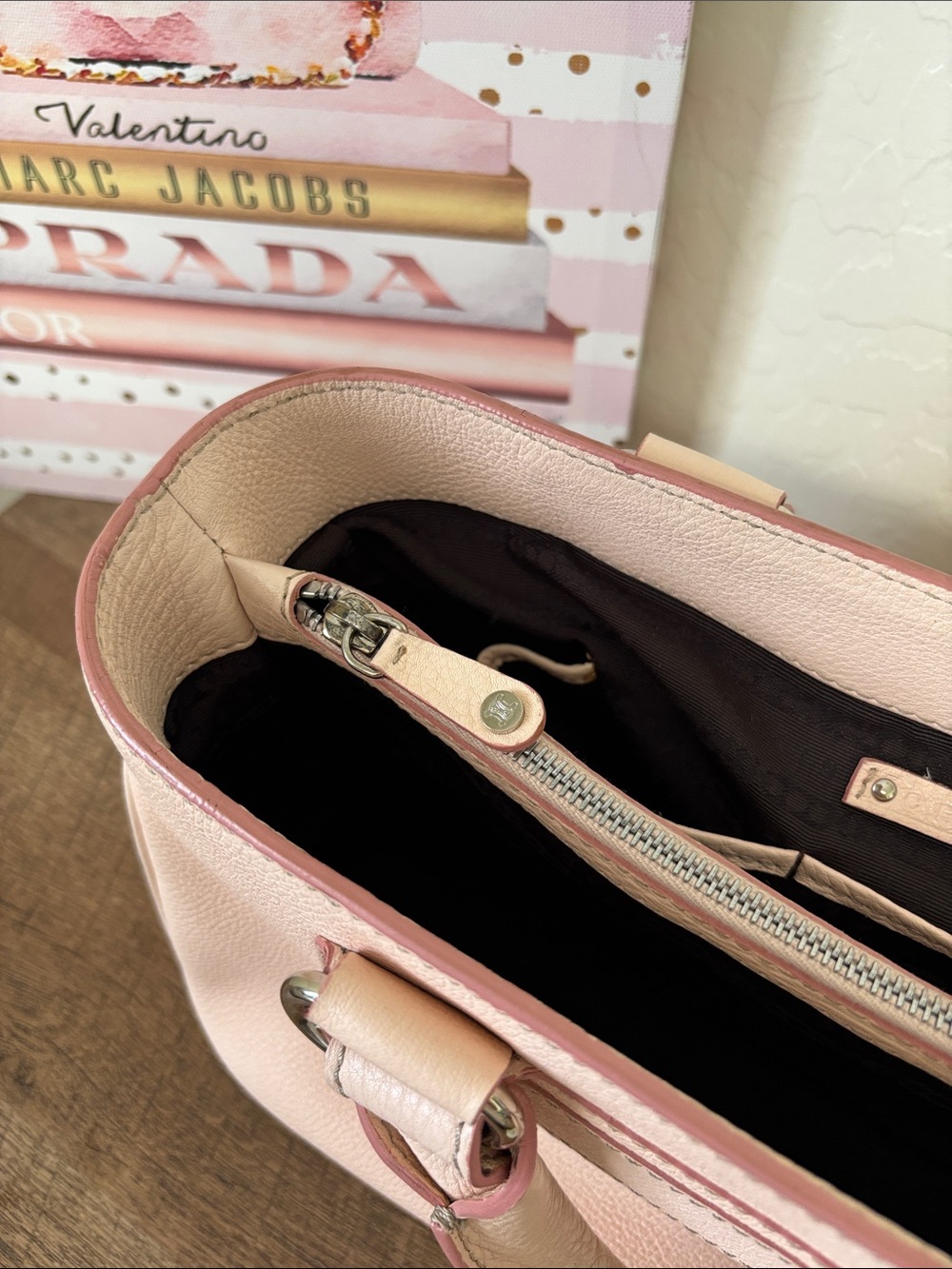 Celine Boogie Bag-  Light Pink Pebbled Leather Satchel with Charm - Picture 10 of 12